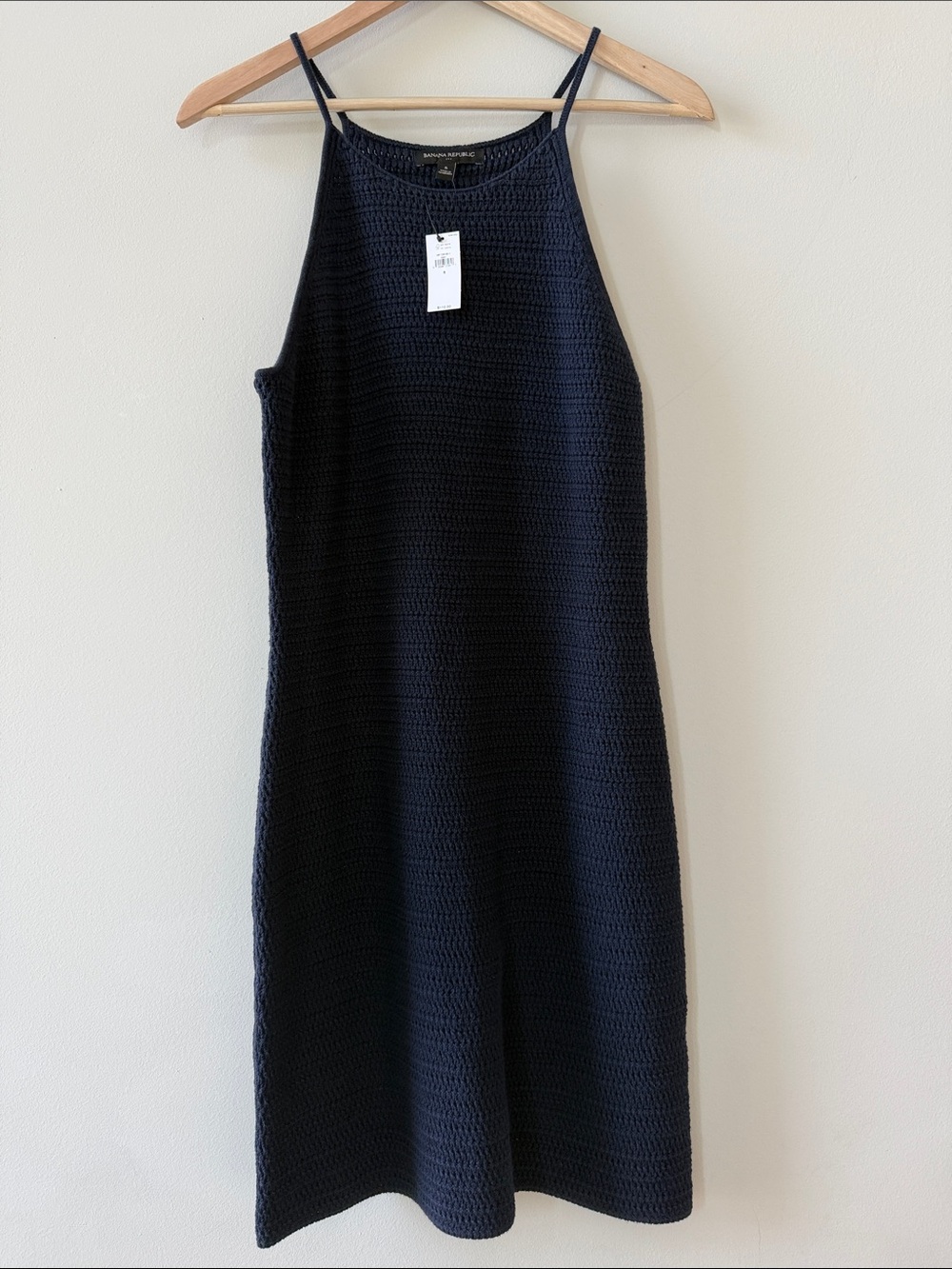 Banana Republic Navy Blue Fitted Knit Knee Length Dress